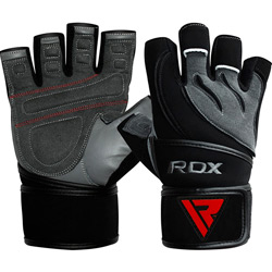 Gym Glove Leather Gray Black