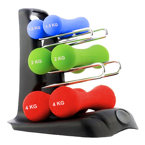 Fitness Dumbbell Set With Holder : Set d'haltères avec support de